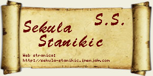 Sekula Stanikić vizit kartica